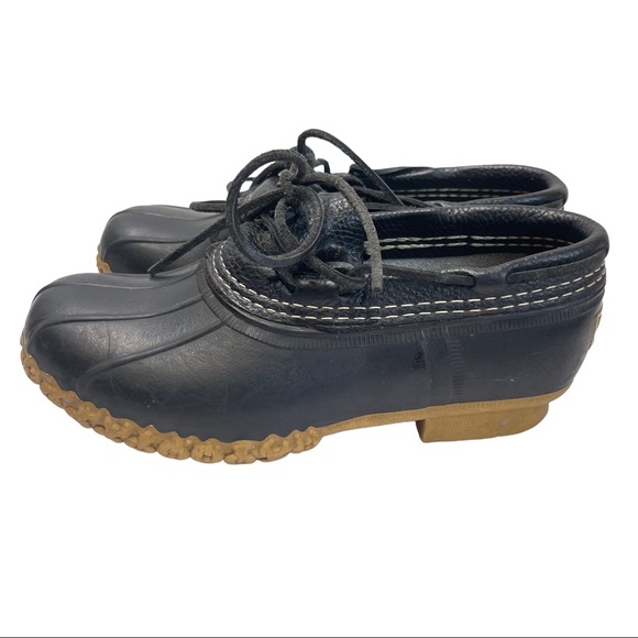 LL Bean Black Duck Boots Low Side Waterproof Size 6 - Picture 5 of 14